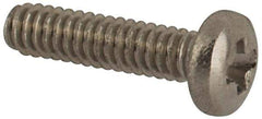 Made in USA - #0-80 UNF, 1/4" Length Under Head Phillips Drive Machine Screw - Pan Head, Grade 18-8 Stainless Steel, Black Oxide Finish, Without Washer - Eagle Tool & Supply