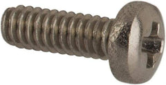 Made in USA - #0-80 UNF, 3/16" Length Under Head Phillips Drive Machine Screw - Pan Head, Grade 18-8 Stainless Steel, Black Oxide Finish, Without Washer - Eagle Tool & Supply