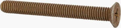 Made in USA - #10-32 UNF, 1-3/4" OAL Phillips Drive Machine Screw - Flat Head, Grade 3 Steel, Yellow Cadmium-Plated Finish, Without Washer - Eagle Tool & Supply