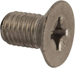 Made in USA - 1/4-28 UNF, 7/16" OAL Phillips Drive Machine Screw - Flat Head, Grade 18-8 Stainless Steel, Passivated Finish, Without Washer - Eagle Tool & Supply