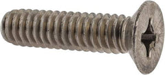 Made in USA - 1/4-20 UNC, 1" OAL Phillips Drive Machine Screw - Flat Head, Grade 18-8 Stainless Steel, Without Washer - Eagle Tool & Supply