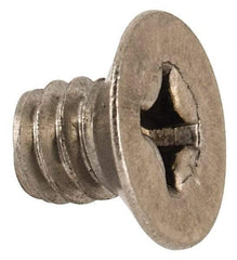Made in USA - 1/4-20 UNC, 5/16" OAL Phillips Drive Machine Screw - Flat Head, Grade 18-8 Stainless Steel, Without Washer - Eagle Tool & Supply