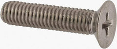 Made in USA - #10-32 UNF, 7/8" OAL Phillips Drive Machine Screw - Flat Head, Grade 18-8 Stainless Steel, Without Washer - Eagle Tool & Supply