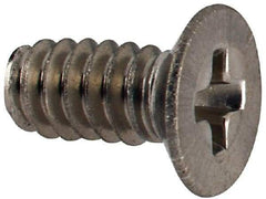 Made in USA - #4-40 UNC, 1/4" OAL Phillips Drive Machine Screw - Flat Head, Grade 18-8 Stainless Steel, Passivated Finish, Without Washer - Eagle Tool & Supply