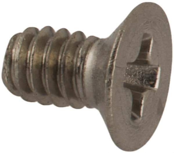 Made in USA - #2-56 UNC, 5/32" OAL Phillips Drive Machine Screw - Flat Head, Grade 18-8 Stainless Steel, Passivated Finish, Without Washer - Eagle Tool & Supply