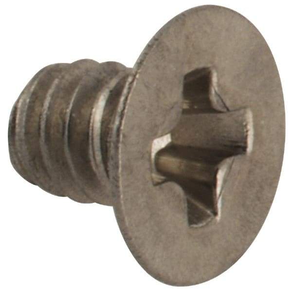 Made in USA - #2-56 UNC, 1/8" OAL Phillips Drive Machine Screw - Flat Head, Grade 18-8 Stainless Steel, Passivated Finish, Without Washer - Eagle Tool & Supply