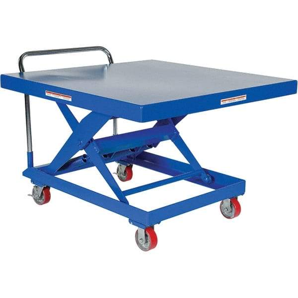 Vestil - 1,000 Lb Capacity Hydraulic Scissor Auto Hite Cart - 14" to 34" Lift Height, 48" Platform Length x 48" Platform Width - Eagle Tool & Supply