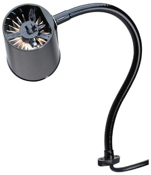 Made in USA - 24 Inch, Gooseneck, Direct Mounted, Incandescent, Black, General Purpose Task Light - 100 Watt, 120 Volt, Nonmagnifying - Eagle Tool & Supply