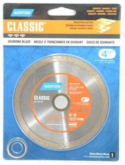 Norton - 4-1/2" Diam, 5/8 & 7/8" Arbor Hole Diam, Wet & Dry Cut Saw Blade - Diamond-Tipped, Standard Round Arbor - Eagle Tool & Supply