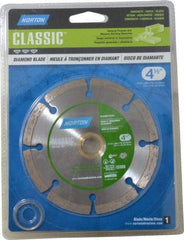 Norton - 4-1/2" Diam, 5/8 & 7/8" Arbor Hole Diam, Wet & Dry Cut Saw Blade - Diamond-Tipped, Standard Round Arbor - Eagle Tool & Supply