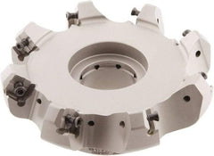 Iscar - 5.58" Cut Diam, 1-1/2" Arbor Hole, 0.276" Max Depth of Cut, 45° Indexable Chamfer & Angle Face Mill - 8 Inserts, S845 SX.U 16.. Insert, Right Hand Cut, 8 Flutes, Through Coolant, Series Helido - Eagle Tool & Supply
