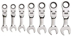 GearWrench - 7 Piece, 3/8" to 3/4", Ratcheting Combination Wrench Set - Inch Measurement Standard, Chrome Finish, Comes in Plastic Case - Eagle Tool & Supply