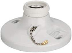 Leviton - 2 Pin, 250 VAC, 660 Watt, Medium Base, Pull Chain Lamp Holder - 4.56 Inch Wide x 2.01 Inch High, Incandescent, Screw Mounted - Eagle Tool & Supply