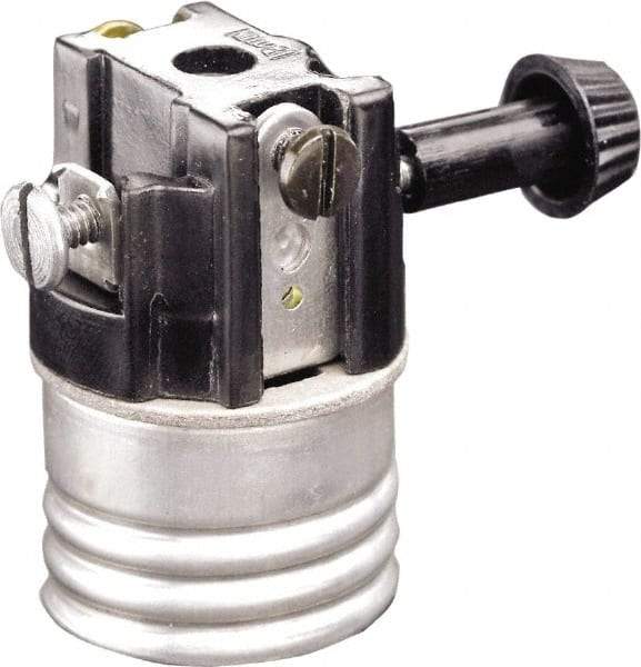 Leviton - 3 Pin, 250 VAC, 250 Watt, Medium Base, Removable Turn Knob Lamp Holder - Incandescent, Screw Mounted - Eagle Tool & Supply