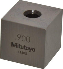 Mitutoyo - 0.9" Square Steel Gage Block - Accuracy Grade 0, Includes Certificate of Inspection - Eagle Tool & Supply