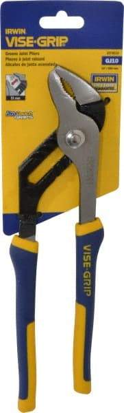 Irwin - 10" OAL, 2" Max Capacity, 7 Position Groove Joint Tongue & Groove Pliers - ProTouch Handles - Eagle Tool & Supply