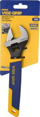 Irwin - 1-1/8" Jaw Capacity, 8" Standard Adjustable Wrench - Chrome Vanadium Steel, Chrome Finish - Eagle Tool & Supply