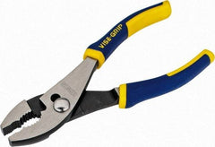 Irwin - 6" OAL, 1-1/8" Jaw Length, 1-5/32" Jaw Width, Slip Joint Pliers - 2 Positions, Serrated Jaw, Regular Nose Head, Standard Tool, Wire Cutting Shear - Eagle Tool & Supply