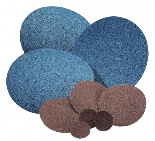 Norton - 9" Diam, 320 Grit Aluminum Oxide Adhesive PSA Disc - Very Fine Grade, Brown, Cloth Backing, Flexible - Eagle Tool & Supply
