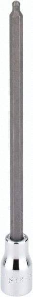 SK - 3/8" Drive, 4mm Hex Bit Socket - 6" OAL, 5" Bit Length, Long Ball End Hex Bit Socket - Eagle Tool & Supply