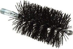 Schaefer Brush - 5" Brush Length, 3" Diam, Nylon Single Stem, Single Spiral Tube Brush - 7-1/4" Long, Nylon, 1/4" NPSM Male Connection - Eagle Tool & Supply