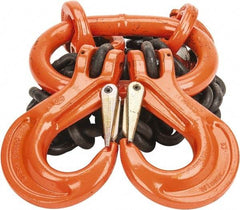 Pewag - 5' Long, 20,800 Lb Basket Capacity, 20,800 Lb Vertical Capacity, Alloy Steel Web Sling - DOS Chain Sling, 1/2" Diam Chain, Silver (Color), with 2 Sling Hooks & Master Link - Eagle Tool & Supply
