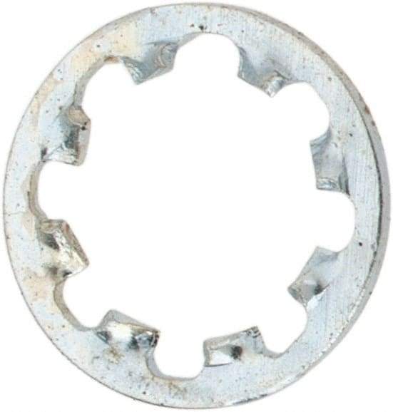 Value Collection - #10 Screw, 0.204" ID, Steel Internal Tooth Lock Washer - 0.311" OD, Zinc-Plated, Grade 1075 - Eagle Tool & Supply