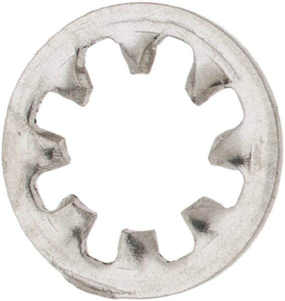 Made in USA - #8 Screw, 0.176" ID, Stainless Steel Internal Tooth Lock Washer - 0.336" OD, Uncoated, Grade 316 - Eagle Tool & Supply