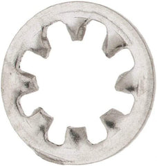 Made in USA - #8 Screw, 0.176" ID, Stainless Steel Internal Tooth Lock Washer - 0.336" OD, Uncoated, Grade 316 - Eagle Tool & Supply