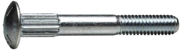 Value Collection - 3/8-16 UNC 2-1/2" Length Under Head, Ribbed Neck, Carriage Bolt - Grade 5 Steel, Zinc-Plated Clear Chromate Finish - Eagle Tool & Supply