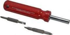 Value Collection - 4 Piece Phillips & Slotted Screwdriver Set - Blade Sizes: Width 3/16 & 9/32, Bit Sizes: Philips #1 & #2, Tip Thickness: 3/16 & 1/4 - Eagle Tool & Supply