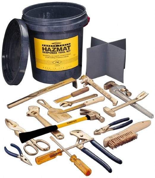 Ampco - 17 Piece Hazmat Response Tool Kit - Comes in Tool Bucket - Eagle Tool & Supply