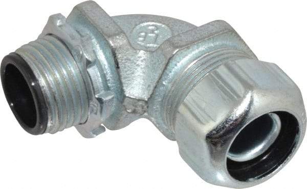 Thomas & Betts - 3/8" Trade, Steel Threaded Angled Liquidtight Conduit Connector - Insulated - Eagle Tool & Supply