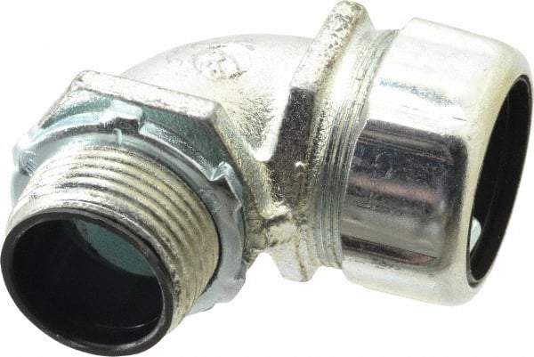 Thomas & Betts - 1" Trade, Steel Threaded Angled Liquidtight Conduit Connector - Insulated - Eagle Tool & Supply