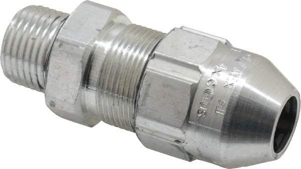 Thomas & Betts - 1/4 to 0.4" Cable Capacity, Class 1, Gas & Vapor Environments, Straight Strain Relief Cord Grip - 1/2 NPT Thread, Aluminum - Eagle Tool & Supply