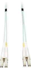 Tripp-Lite - 100' Long, LC/LC Head, Multimode Fiber Optic Cable - Aqua, Use with LAN - Eagle Tool & Supply