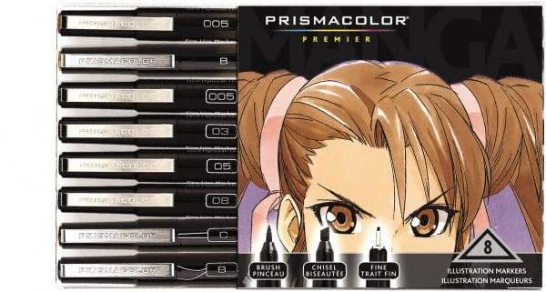 Prismacolor - Black, Sepia Art Marker - Brush Tip, Alcohol Based Ink - Eagle Tool & Supply