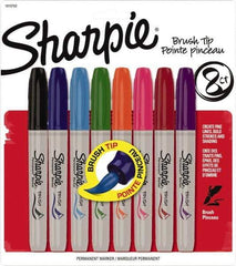 Sharpie - Assorted Colors Permanent Marker - Brush Felt Tip, AP Nontoxic Ink - Eagle Tool & Supply