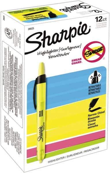 Sharpie - Fluorescent Yellow Highlighter - Chisel Tip, AP Nontoxic Ink - Eagle Tool & Supply