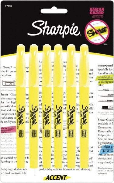 Sharpie - Fluorescent Yellow Highlighter - Chisel Tip, AP Nontoxic Ink - Eagle Tool & Supply