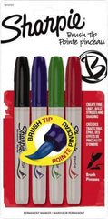 Sharpie - Black, Blue, Green, Red Permanent Marker - Brush Tip, AP Nontoxic Ink - Eagle Tool & Supply