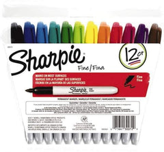 Sharpie - Assorted Colors Permanent Marker - Fine Felt Tip, AP Nontoxic Ink - Eagle Tool & Supply