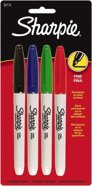 Sharpie - Black, Blue, Green, Red Permanent Marker - Fine Tip, AP Nontoxic Ink - Eagle Tool & Supply