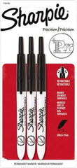 Sharpie - Black Permanent Marker - Retractable Ultra Fine Tip, AP Nontoxic Ink - Eagle Tool & Supply