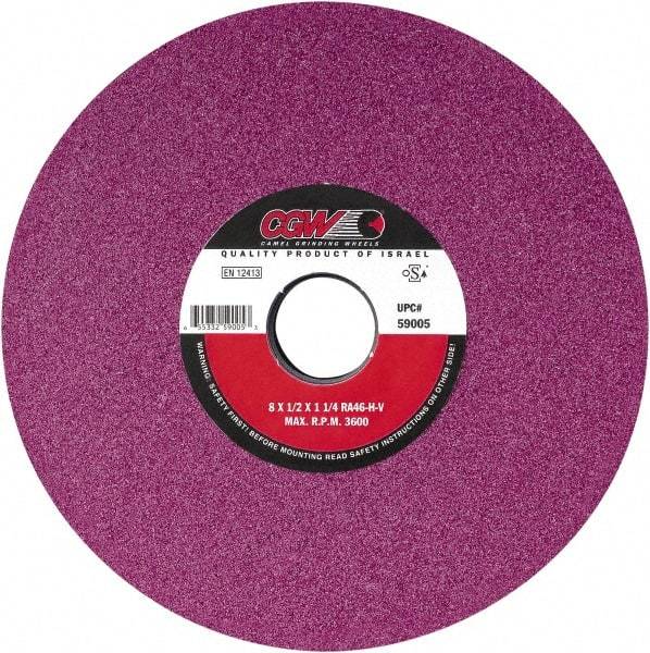 Camel Grinding Wheels - 8" Diam x 1-1/4" Hole x 3/4" Thick, J Hardness, 60 Grit Surface Grinding Wheel - Aluminum Oxide, Type 5, Medium Grade, Vitrified Bond, One-Side Recess - Eagle Tool & Supply