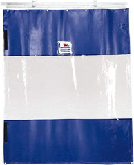 TMI, LLC - 6' Door Width x 8' Door Height PVC Solid with Vision Panel (Style) Industrial Curtain Kit - Blue/Clear - Eagle Tool & Supply