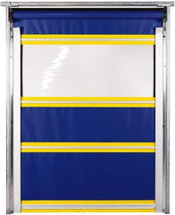 TMI, LLC - 8' Door Width x 8' Door Height PVC Solid with Vision Panel & In-Tube Motorized (Style) Roll Up Dock Screen - Blue/Yellow/Clear - Eagle Tool & Supply