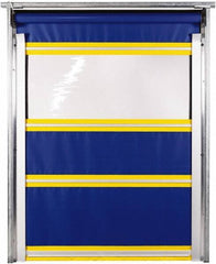 TMI, LLC - 8' Door Width x 10' Door Height PVC Solid with Vision Panel & In-Tube Motorized (Style) Roll Up Dock Screen - Blue/Yellow/Clear - Eagle Tool & Supply