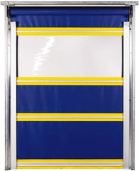 TMI, LLC - 10' Door Width x 10' Door Height PVC Solid with Vision Panel & In-Tube Motorized (Style) Roll Up Dock Screen - Blue/Yellow/Clear - Eagle Tool & Supply
