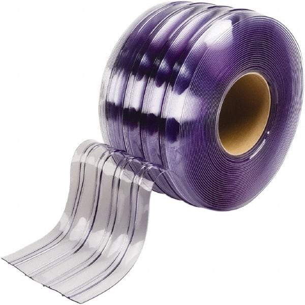 TMI, LLC - Clear Ribbed Bulk Strip Roll, Low Temperature Dock Curtain Strips - 16" Wide x 150' Long x 0.144" Thick, PVC - Eagle Tool & Supply